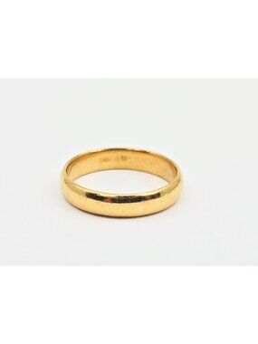 Unique 23K Karat Solid Yellow Gold Designer Polished Wedding Band Ring Size 8.50
